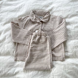 Lalaby ternet pyjamas - Beige Check, str. 4 år