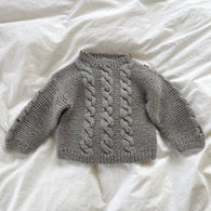 Håndstrikket sweater med snoninger, Merino str. 1 år