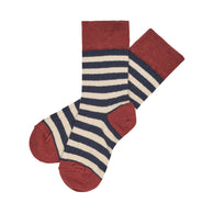 FUB Classic Stripe Socks - Chili/Dark navy