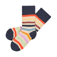 FUB Classic Stripe Socks - Dark Navy/Multi Stripe