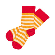 FUB Classic Stripe Socks - Ruby red/Sunflower