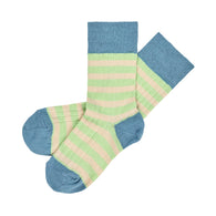 FUB Classic Stripe Socks - Washed indigo/Emerald