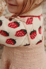 Konges Sløjd Holiday Belou Knit Collar Cardigan - Strawberry