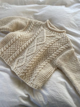 Håndstrikket tyk sweater, uld str. 3 år