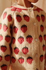 Konges Sløjd Holiday Belou Knit Collar Cardigan - Strawberry