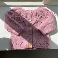 Håndstrikket NY Bella cardigan, Alpaka/ Merino str. 18-24 mdr