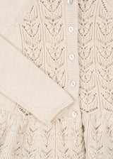 Konges Sløjd Cabby Frill Cardigan - Offwhite Melange