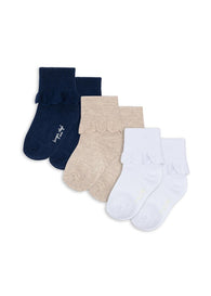 Konges Sløjd 3-pak Frill Socks - White/Navy/Beige