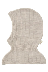 Copenhagen Colors Rib Knitted Balaclava - Pale Cream Melange