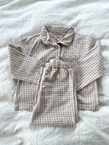 Lalaby ternet pyjamas - Beige Check, str. 4 år