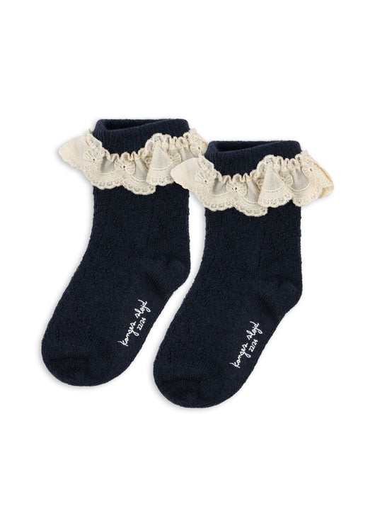 Konges Sløjd Holiday Wool Pointelle Socks - Navy