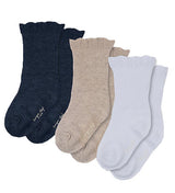 Konges Sløjd 3-pak Frill Socks - White/Navy/Beige