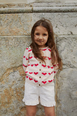 Copenhagen Colors Knitted Heart Cardigan - Berry