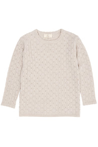 Copenhagen Colors Merino Classic Pointelle Blouse - Pale Cream Melange